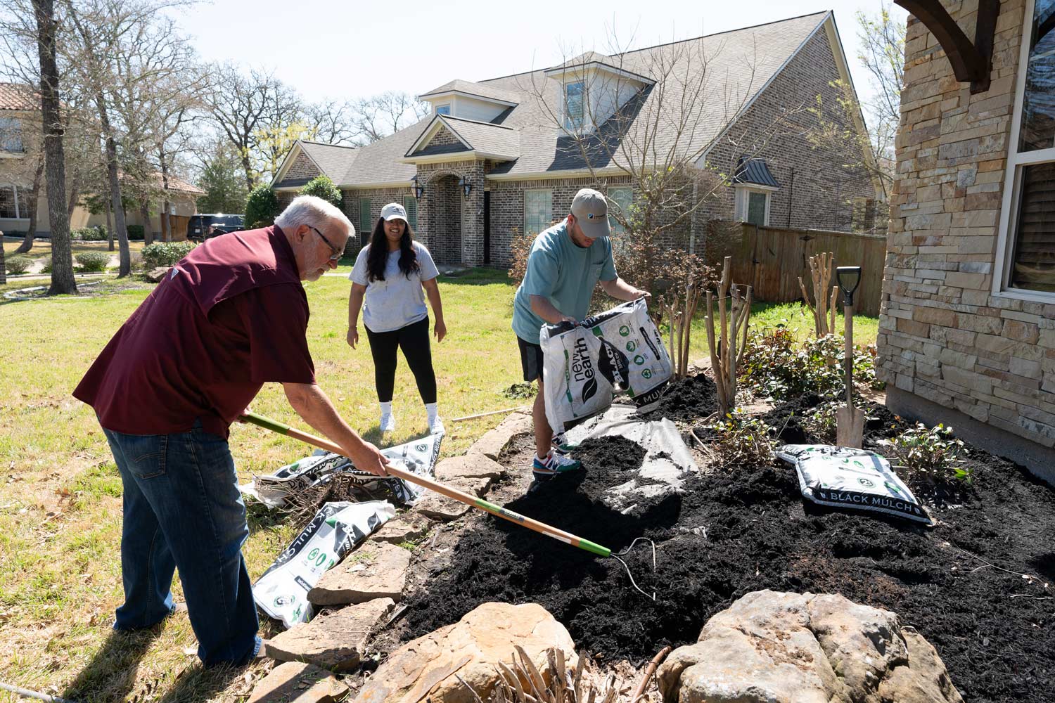 Aggie students participating in the Big Event