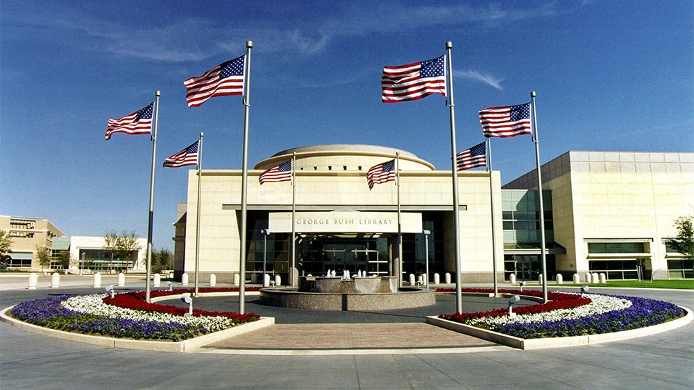 Front entrance of the Bush Library and Museum 